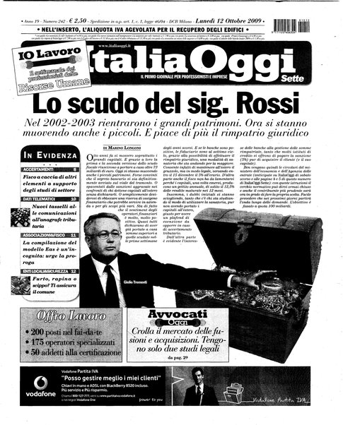 Italia oggi : quotidiano di economia finanza e politica